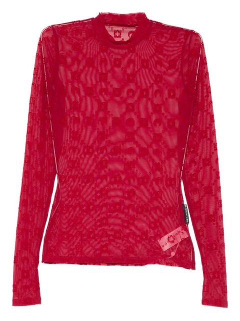 Marine Serre long-sleeve patterned top - Red