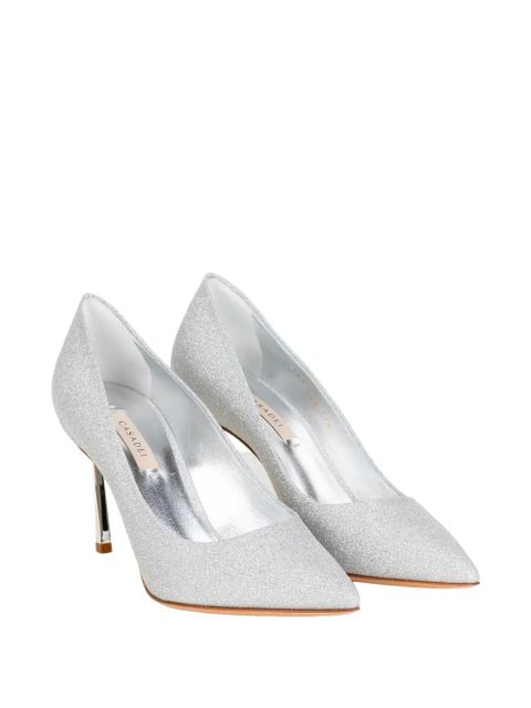 Casadei glitter-effect pointed-toe pumps - Silver - zdjęcie produktu nr 2
