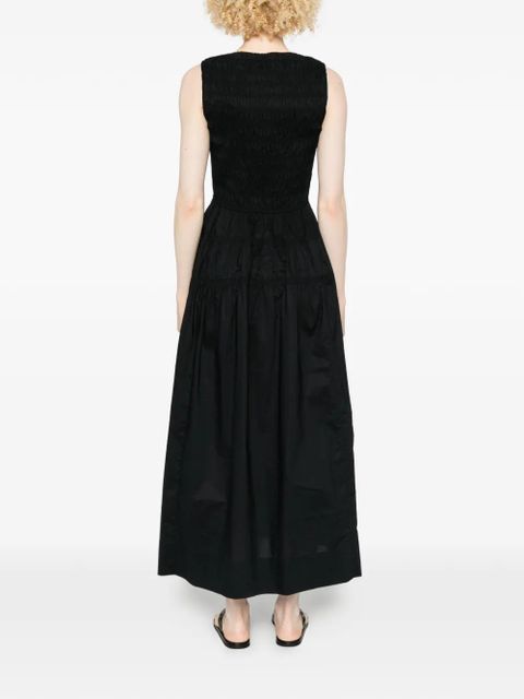 DÔEN shirred sleeveless midi dress - Black