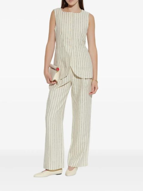 Posse pinstripe pleated trousers - Neutrals