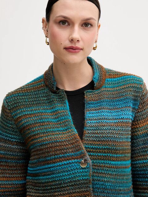 United Colors of Benetton kardigan z dodatkiem wełny kolor zielony 105CD6880