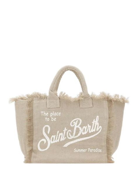 MC2 Saint Barth Vanity linen fringe-trimmed tote bag - Neutrals - zdjęcie produktu nr 1