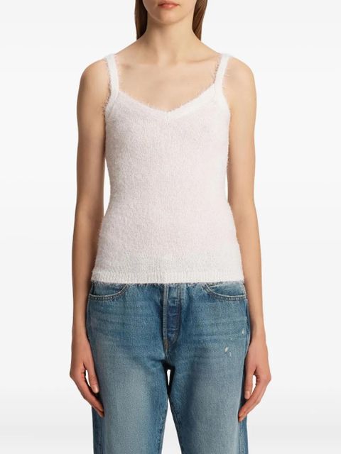 KHAITE Maura square-neck tank top - White