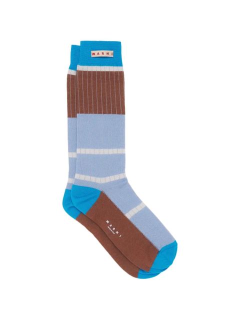 Marni ribbed colour-block socks - Blue - zdjęcie produktu nr 1