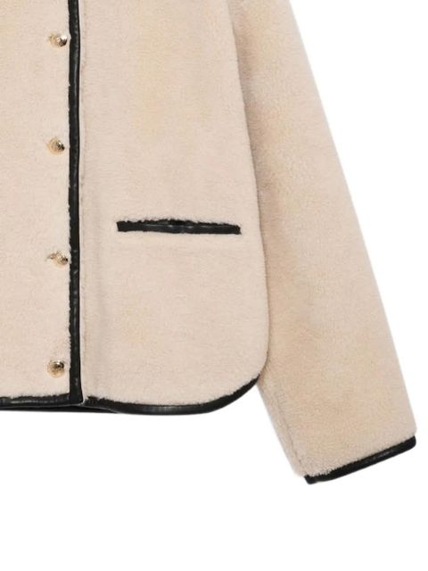 ANINE BING piped camden teddy jacket - Neutrals