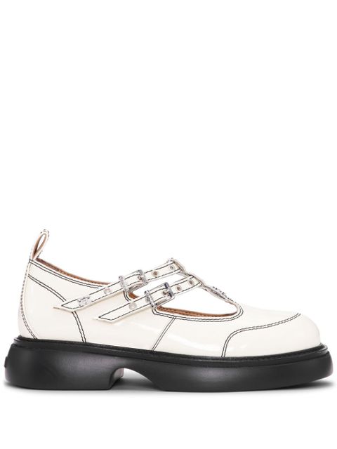 GANNI logo-plaque loafers - White - zdjęcie produktu nr 1