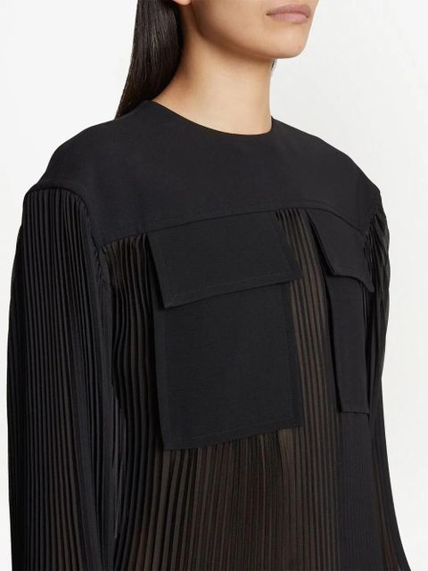 Proenza Schouler pleated long-sleeved blouse - Black