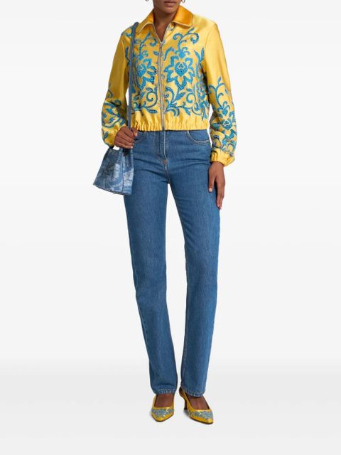 ETRO embroidered cropped bomber jacket - Yellow - zdjęcie produktu nr 2