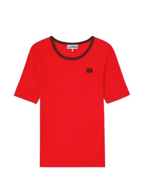 GANNI logo-detail T-shirt - Red - zdjęcie produktu nr 1