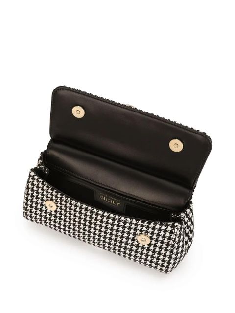 Dolce & Gabbana small Sicily houndstooth tote bag - Black