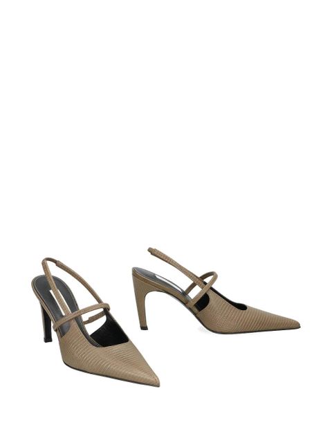 TOTEME 100mm lizard-effect strap heeled pumps - Neutrals - zdjęcie produktu nr 2