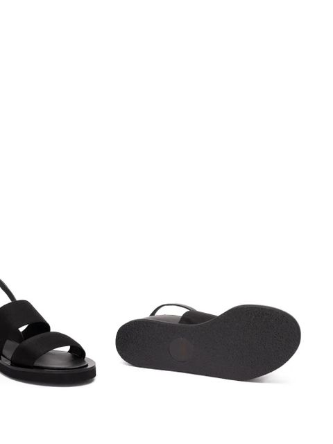 Max Mara leather flat sandals - Black