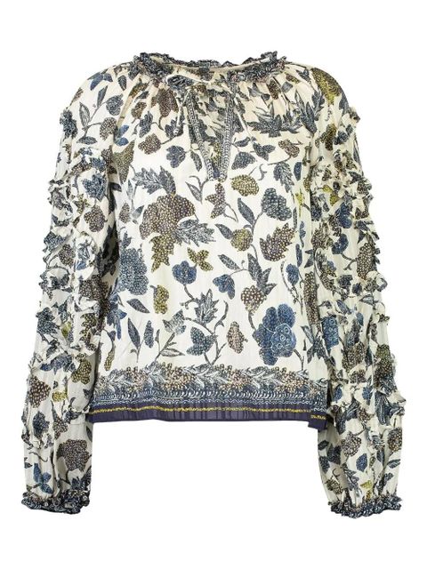 Ulla Johnson Azrou floral-print blouse - Neutrals - zdjęcie produktu nr 1