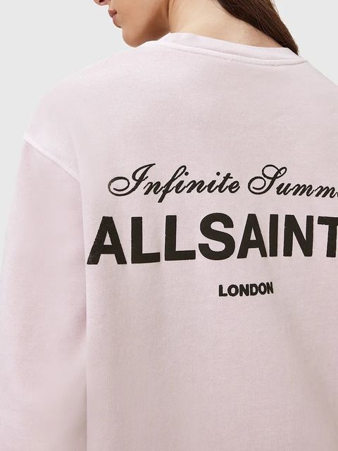 AllSaints bluza bawełniana SOLEIL damska kolor szary z nadrukiem W222JC