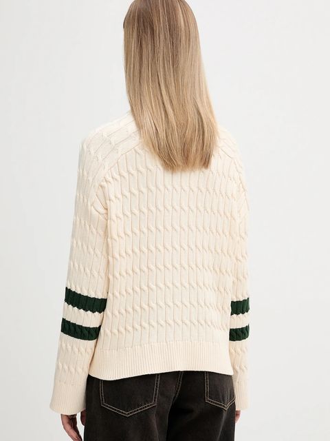 Tommy Hilfiger sweter bawełniany damski kolor beżowy WW0WW47633