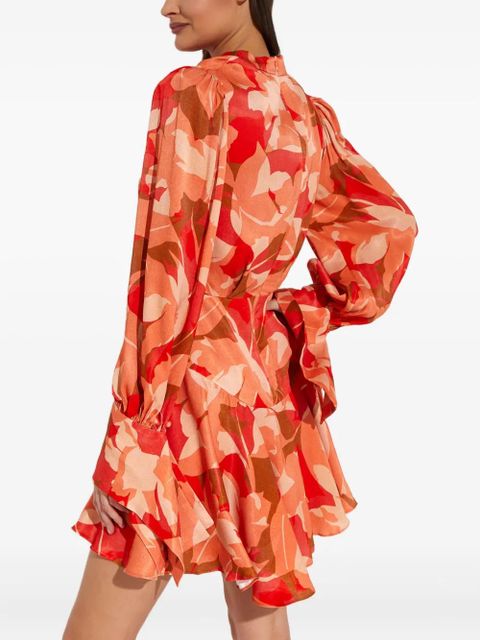 Acler Dunleer pattern mini dress - Orange