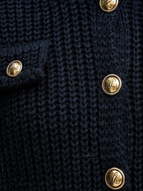 Luisa Spagnoli kamizelka wełniana damski kolor granatowy 100076