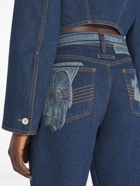 Jean Paul Gaultier Trompe l'oeil-print jeans - Blue