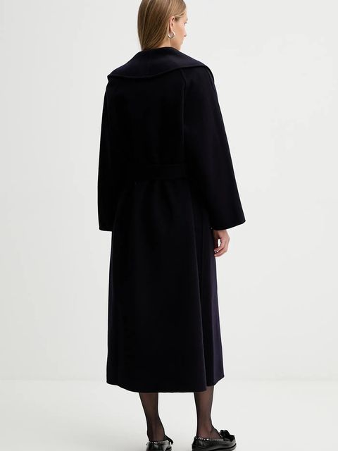 Liviana Conti płaszcz wełniany kolor granatowy F5WW70