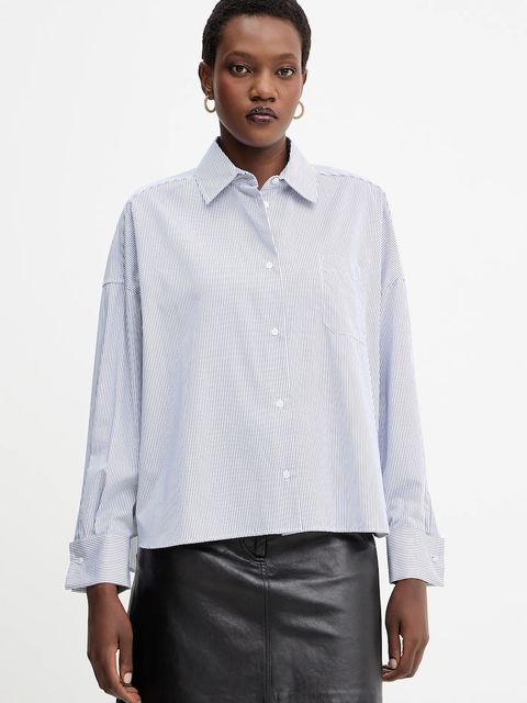 Weekend Max Mara koszula bawełniana ARTURO damska kolor granatowy relaxed z kołnierzykiem klasycznym 2525116042600 - zdjęcie produktu nr 1