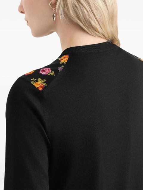 Dolce & Gabbana floral-print cardigan - Black