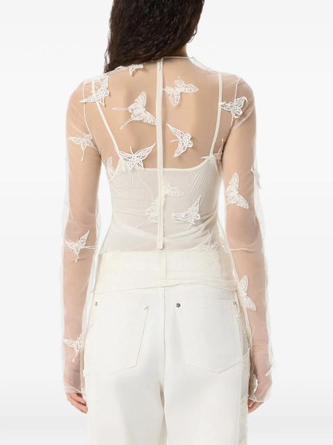 Blumarine embroidered-inserts blouse - White