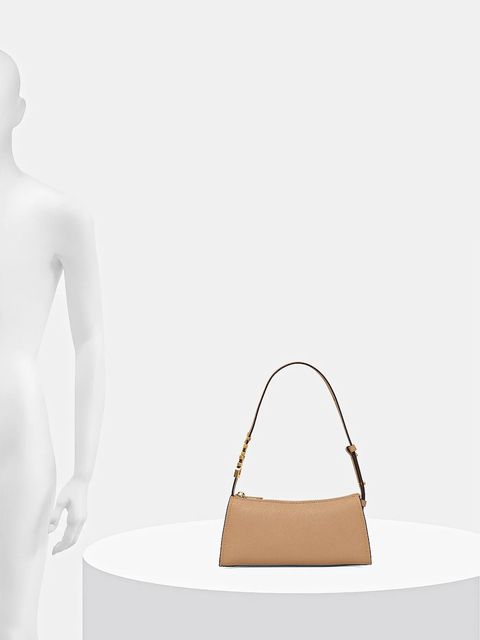 Dkny torebka skórzana kolor beżowy R433YG57