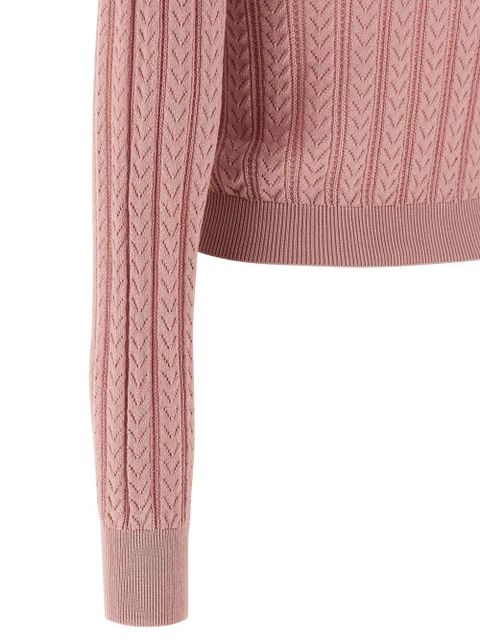 Alessandra Rich cable-knit cardigan - Pink