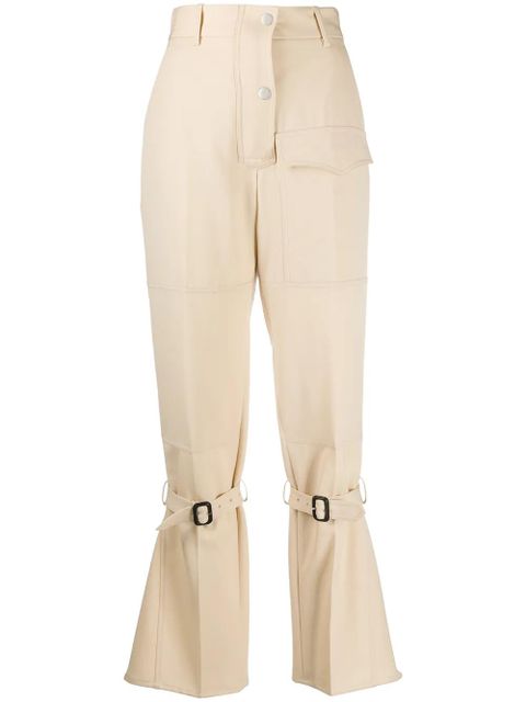 Victoria Beckham knee-strap flared trousers - Neutrals - zdjęcie produktu nr 1