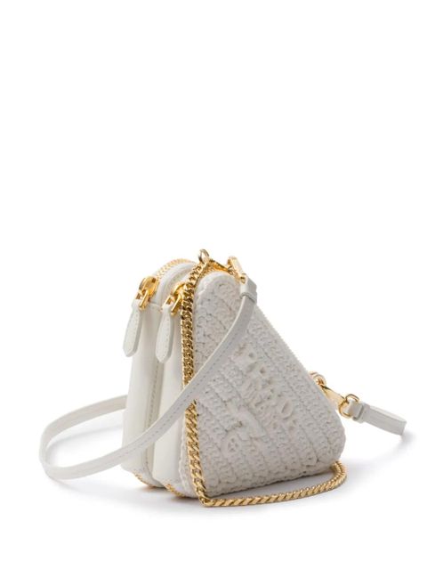 Prada Woven fabric mini-pouch - White - zdjęcie produktu nr 2