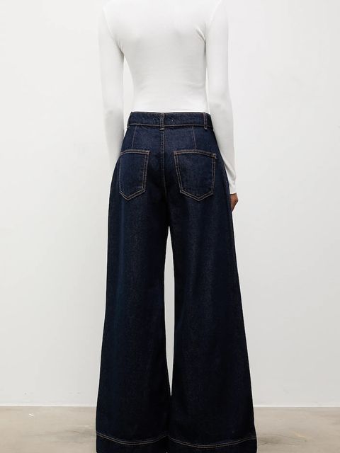 Answear.LAB jeansy damskie kolor granatowy