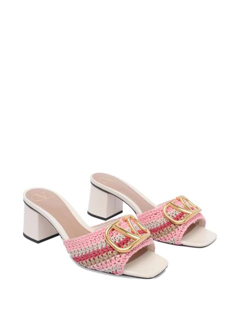 Valentino Garavani 60mm VLogo crochet sandals - Pink - zdjęcie produktu nr 2