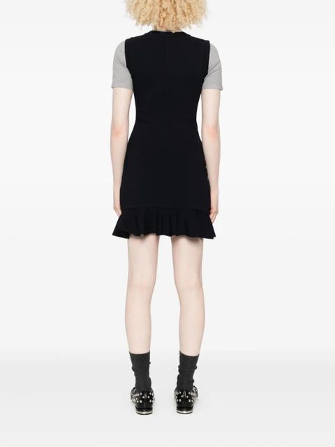 SANDRO layered ruffled mini day dress - Blue