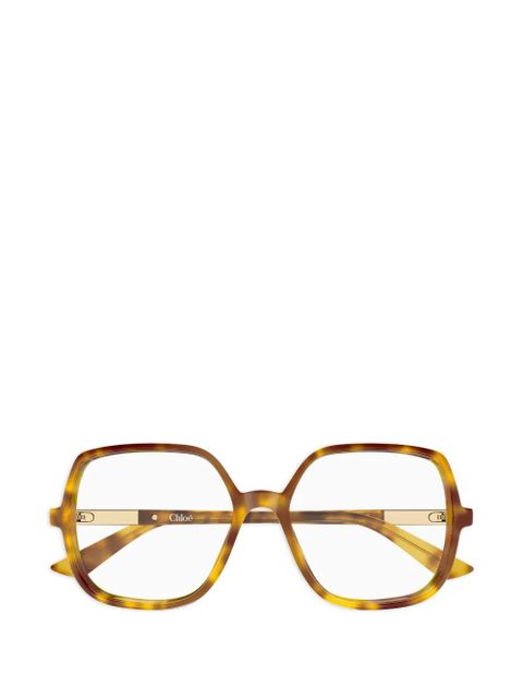 Chloé Eyewear oversized-frame glasses - Brown - zdjęcie produktu nr 1