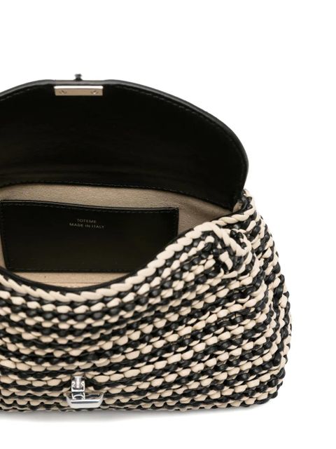 TOTEME woven-leather t-lock clutch - Black