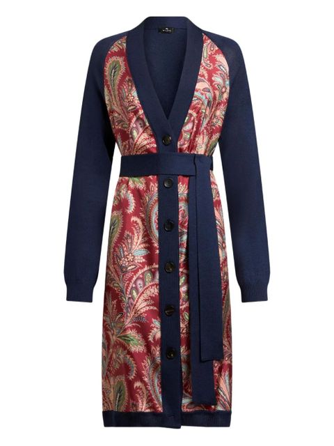 ETRO paisley-print silk-blend cardigan - Red - zdjęcie produktu nr 1