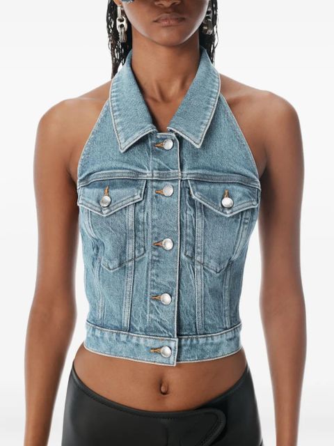 Alexander Wang halterneck denim vest - Blue
