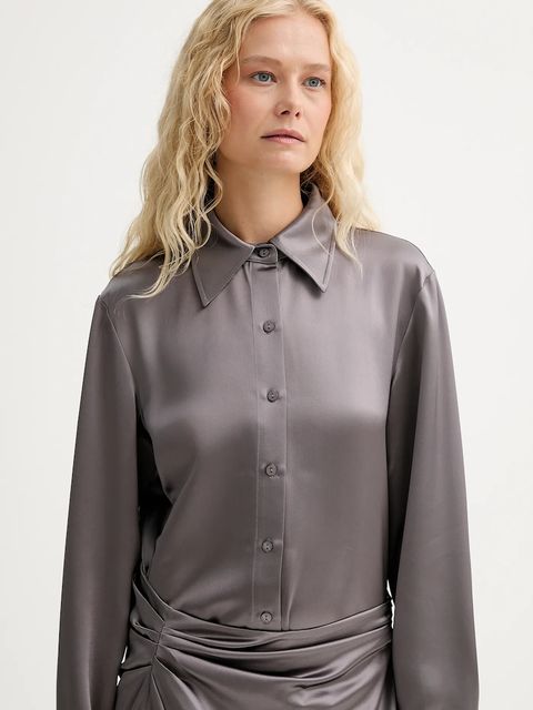 ISABELLE BLANCHE sukienka kolor szary maxi prosta IS25FW-A101-T008