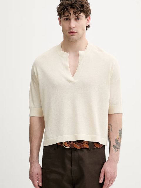 Sisley sweter z krótkim rękawem damski z wiskozą - zdjęcie produktu nr 1