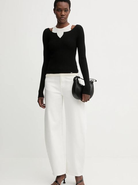 Miss Sixty sweter z dodatkiem wełny damski kolor czarny lekki 6S3RJ33800 - zdjęcie produktu nr 2