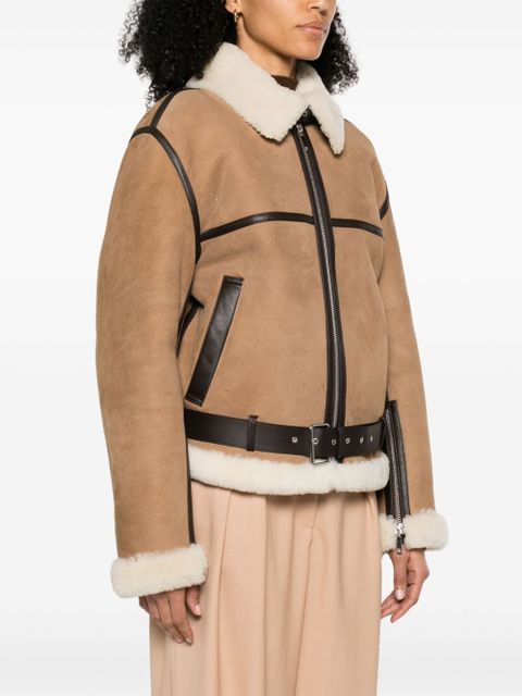 TOTEME shearling suede jacket - Brown