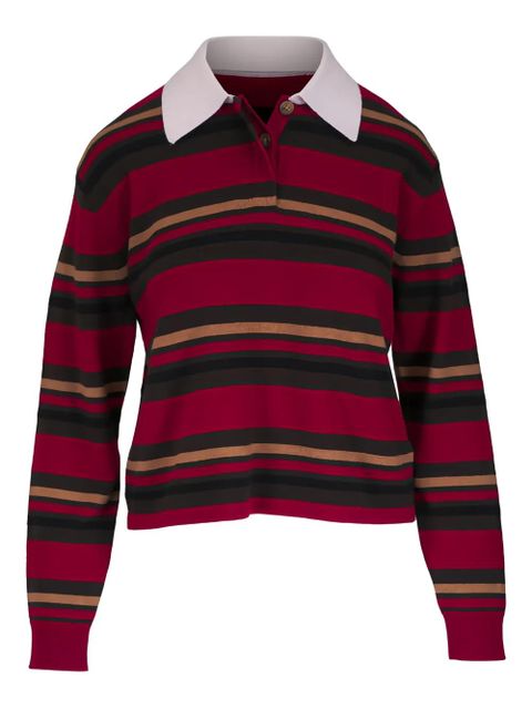 Guest In Residence striped polo shirt - Red - zdjęcie produktu nr 1
