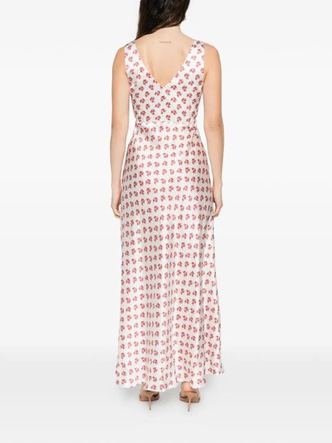 Maje floral V-neck maxi dress - White