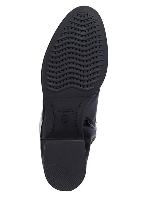 Geox oficerki skórzane D FELICITY D kolor czarny na płaskim obcasie D84G1D 00043 C9999