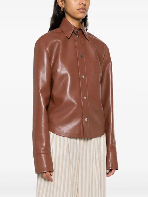 Nanushka faux-leather shirt jacket - Brown - zdjęcie produktu nr 2