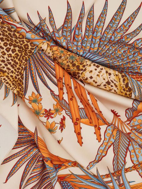 Ferragamo Leopard print silk scarf - Neutrals