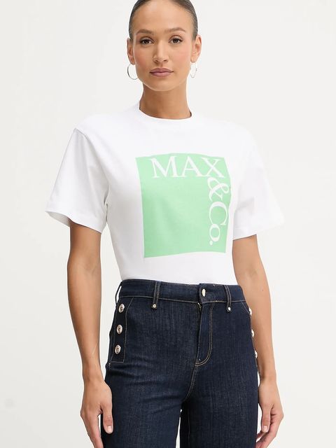 MAX&Co. t-shirt bawełniany damski kolor biały 2518971024200 - zdjęcie produktu nr 1