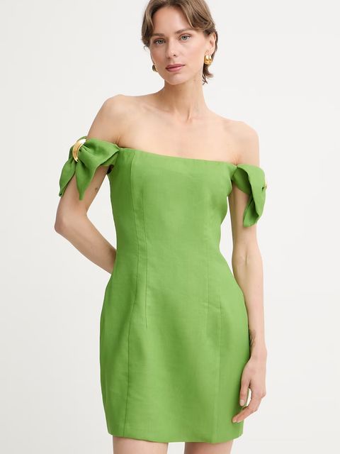 Elisabetta Franchi sukienka hiszpanka z lnem - zdjęcie produktu nr 1