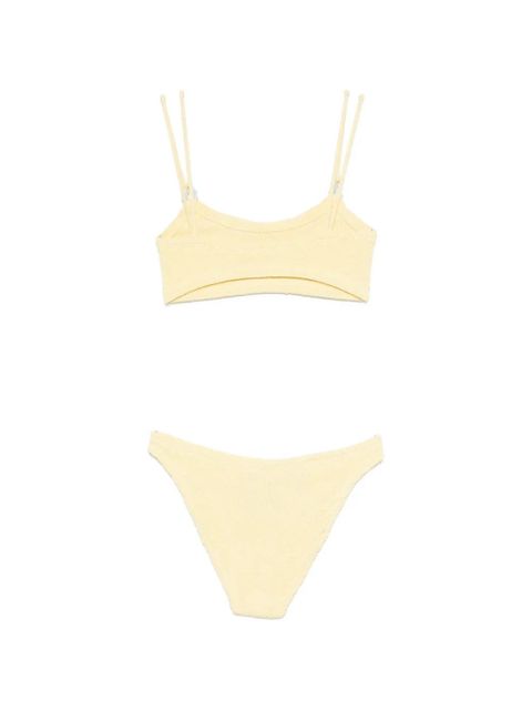 Hunza G bead-embellished seersucker bikini - Yellow - zdjęcie produktu nr 2