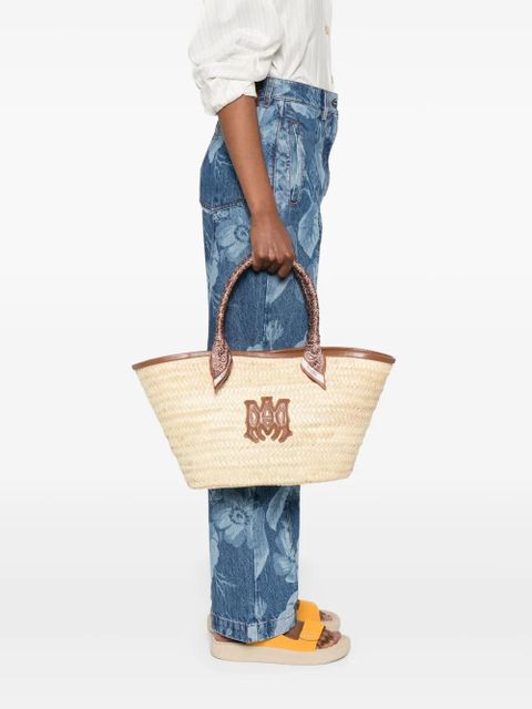 AMIRI MA raffia tote bag - Neutrals